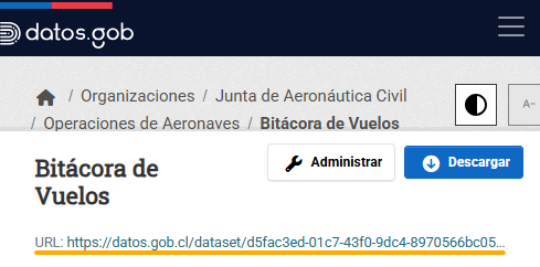 Url en sitio Datos.Gob